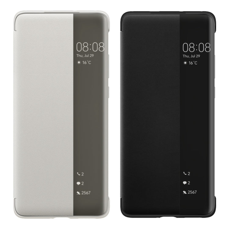 For Huawei P50 Pro Smart Display View Window Flip Leather Protective Case with Sleep / Wake-up Function(Grey)