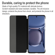 For Huawei P50 Pro Smart Display View Window Flip Leather Protective Case with Sleep / Wake-up Function(Black)