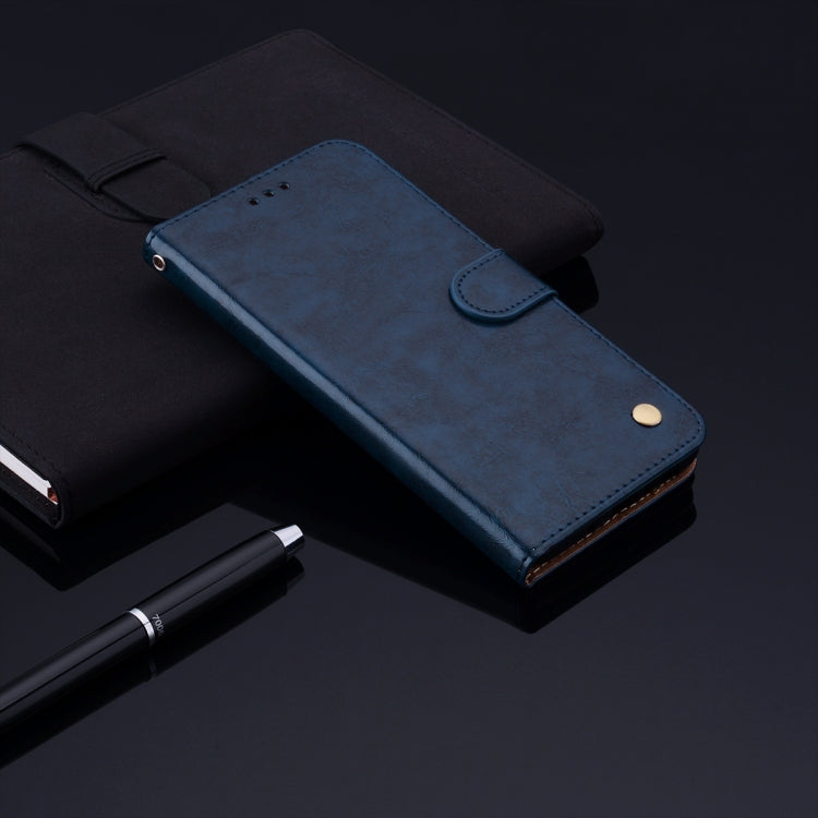 Business Style Oil Wax Texture Horizontal Flip Leather Case for Huawei Mate 20 Pro, with Holder & Card Slots & Wallet (Blue)