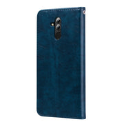 Business Style Oil Wax Texture Horizontal Flip Leather Case for Huawei Mate 20 Lite, with Holder & Card Slots & Wallet (Blue)