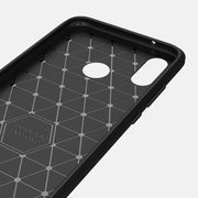 For Huawei  P20 Lite Brushed Texture Carbon Fiber Shockproof TPU Protective Back Case (Navy Blue)