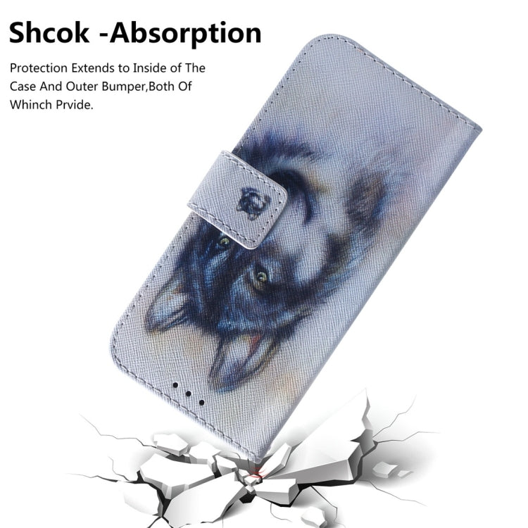 White Wolf Pattern Coloured Drawing Horizontal Flip Leather Case for Huawei Mate 20 Pro, with Holder & Card Slots & Wallet