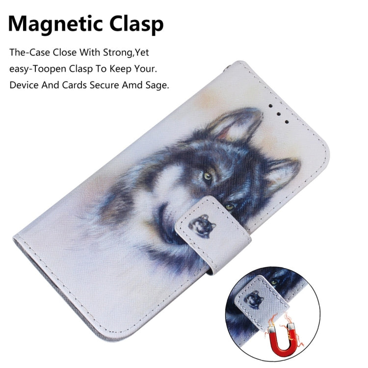 White Wolf Pattern Coloured Drawing Horizontal Flip Leather Case for Huawei Mate 20 Pro, with Holder & Card Slots & Wallet
