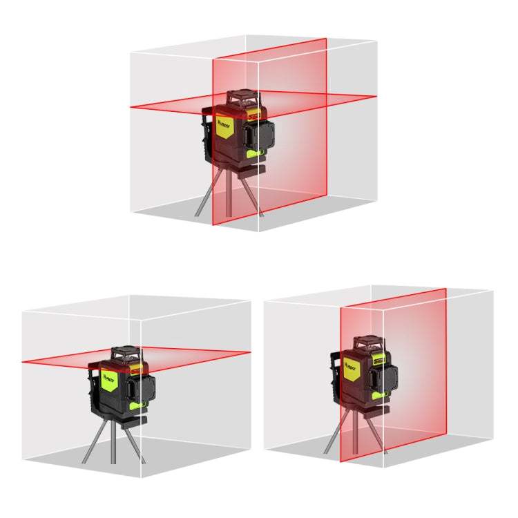 902CR 2��360 Degrees Laser Level Covering Walls and Floors 8 Line Red Beam IP54 Water / Dust proof(Red)