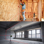 902CR 2��360 Degrees Laser Level Covering Walls and Floors 8 Line Red Beam IP54 Water / Dust proof(Red)