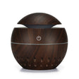 Wood Grain USB Hollowed-out Humidifier Seven Color Aromatherapy Lamp Automatic Alcohol Sprayer with Remote Control(Dark Brown-2) - free shipping - PMC TechLife - Order now!