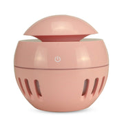 Wood Grain USB Hollowed-out Humidifier Seven Color Aromatherapy Lamp Automatic Alcohol Sprayer with Remote Control(Pink)