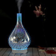 Mini 100ml Household Humidifier Ultrasonic Creative Purification 3D Glass Aromatherapy Machine Automatic Alcohol Sprayer, UK Plug