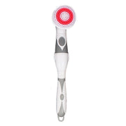 Multi-function Electric Water-resistant Bath Cleansing Brush Long-handled Massage Brush, with 4 Brush Heads(Grey)