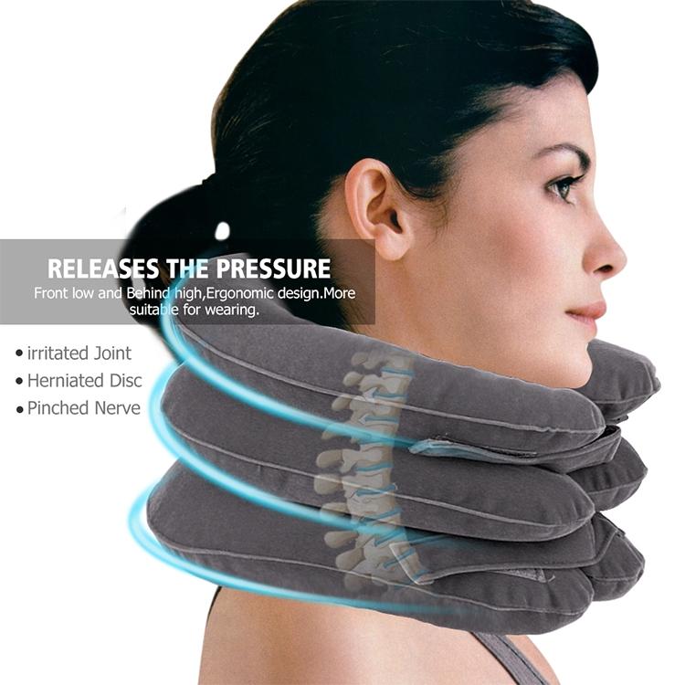 Household Full Cashmere Cervical Traction Instrument Neck Protection Inflatable Cervical Spine Massage Instrument (Blue)