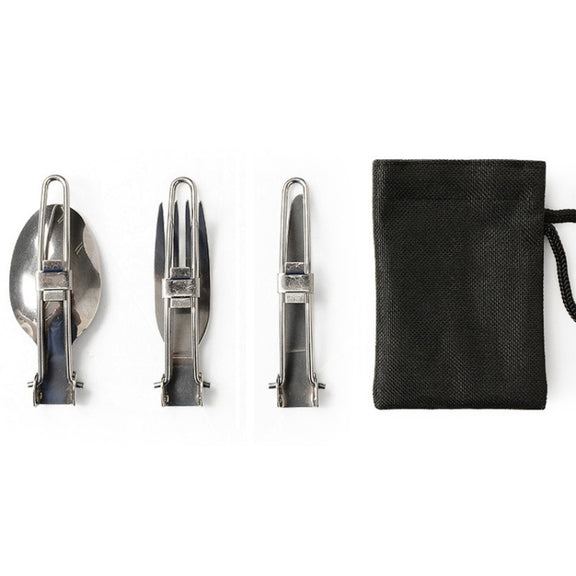 Three-Piece Stainless Steel Foldable Outdoor Cutlery
