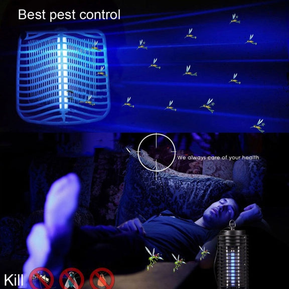 3W Microwave Insect Killer Electric Mosquito Fly Bug Insect Control with Trap Lamp, AC 110V, US Plug(Black)