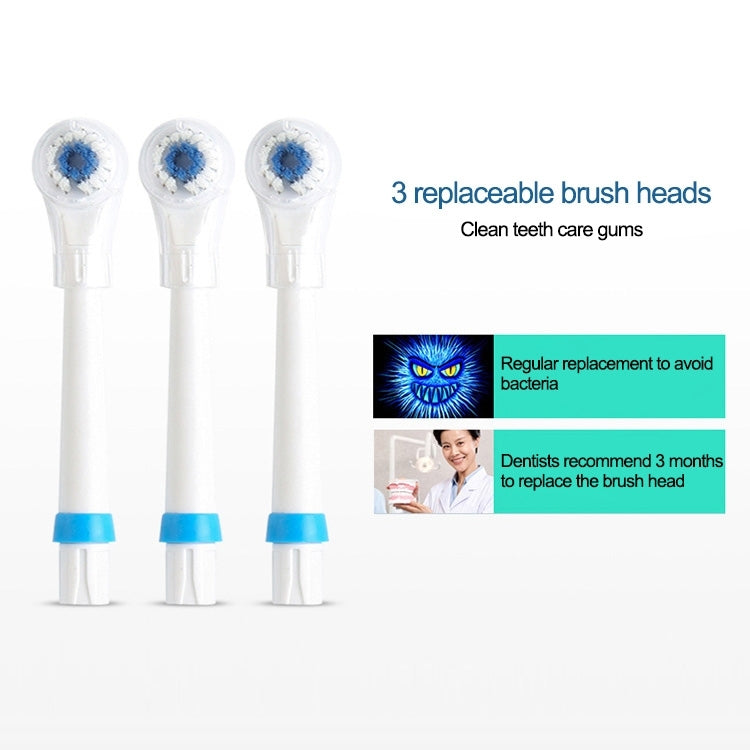 2W Creative Household Water-resistant Rotary Electric Toothbrush Set with 4 Replacement Brush Heads & Base, 8500 Revolutions Per Minute(Blue)