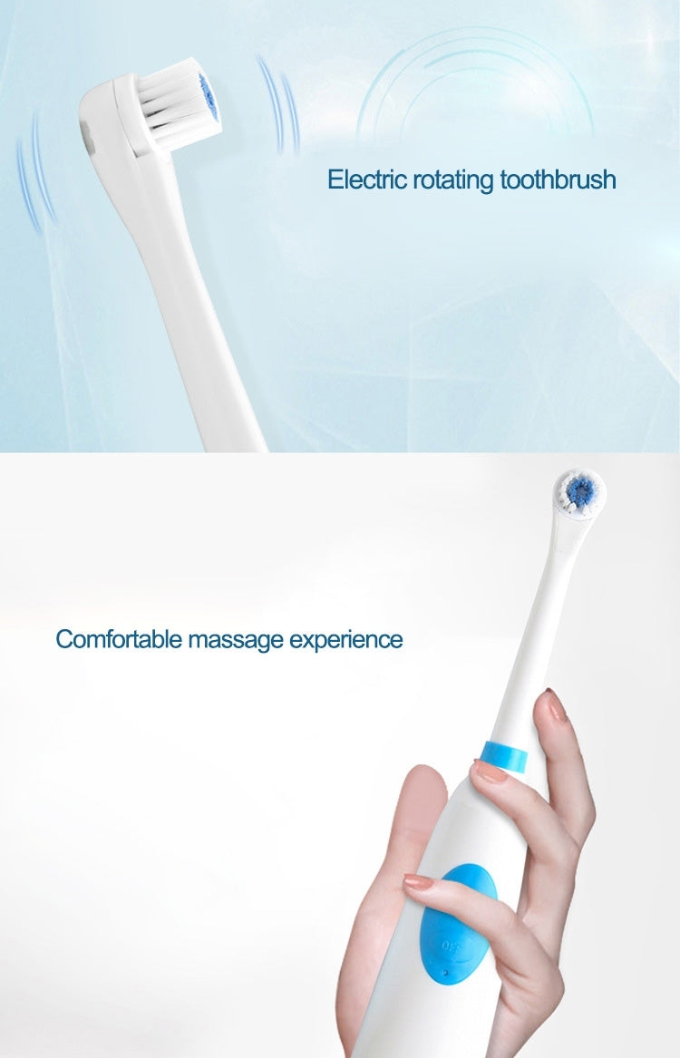 2W Creative Household Water-resistant Rotary Electric Toothbrush Set with 4 Replacement Brush Heads & Base, 8500 Revolutions Per Minute(Blue)