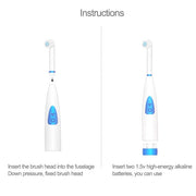 2W Creative Household Water-resistant Rotary Electric Toothbrush Set with 4 Replacement Brush Heads & Base, 8500 Revolutions Per Minute(Blue)