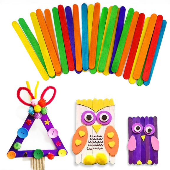 100 PCS 15cm Wooden Spatulas Wipe Wax Tools Ice-cream Bar Sticks