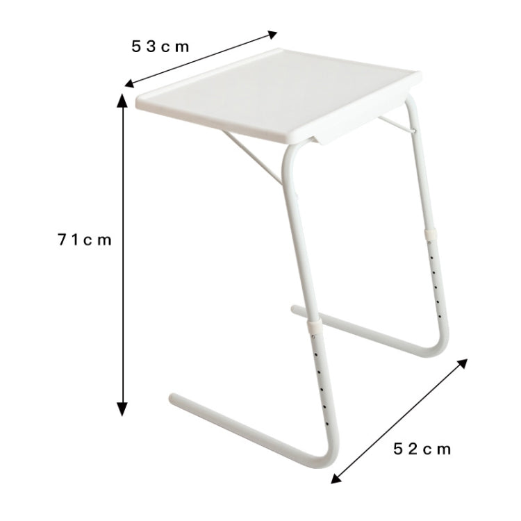 Plastic Pad Steel Tube Bracket Liftable Foldable Portable Multi-purpose Laptop Table, Adjustable Height: 52-72cm, Adjustable Angle: 30 Degrees / 60 Degrees / 90 Degrees(White)