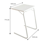 Plastic Pad Steel Tube Bracket Liftable Foldable Portable Multi-purpose Laptop Table, Adjustable Height: 52-72cm, Adjustable Angle: 30 Degrees / 60 Degrees / 90 Degrees(White)