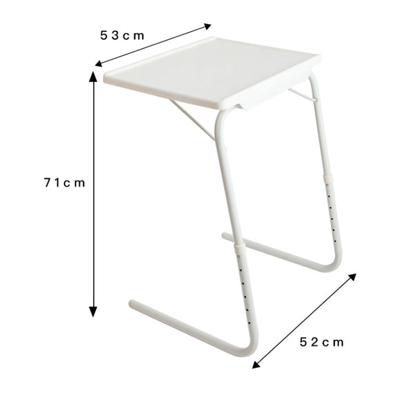 Plastic Pad Steel Tube Bracket Liftable Foldable Portable Multi-purpose Laptop Table, Adjustable Height: 52-72cm, Adjustable Angle: 30 Degrees / 60 Degrees / 90 Degrees(White)