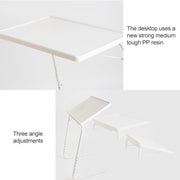 Plastic Pad Steel Tube Bracket Liftable Foldable Portable Multi-purpose Laptop Table, Adjustable Height: 52-72cm, Adjustable Angle: 30 Degrees / 60 Degrees / 90 Degrees(White)