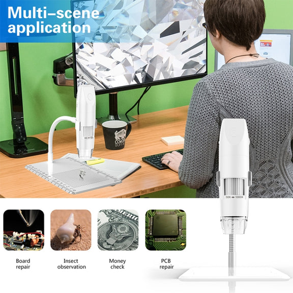 316 50-1000X Adjustable Smart Wifi USB Digital Microscope (White)
