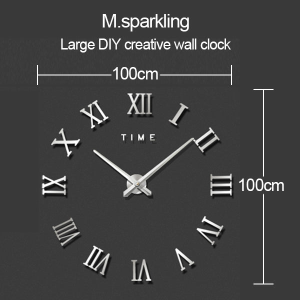 40 inch Creative Living Room Decorative Ticking Wall Clock(Black)