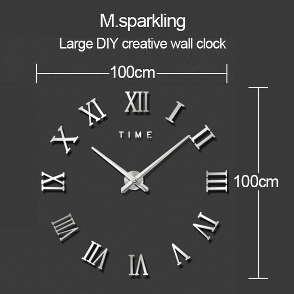 40 inch Creative Living Room Decorative Ticking Wall Clock(Black)