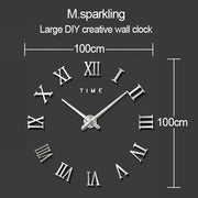 40 inch Creative Living Room Decorative Ticking Wall Clock(Silver)