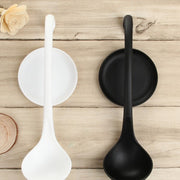 Stand Up Ladle Spoon with Tray for Home or Commercial Kitchen, Spoon Size: 28.5*8.2cm(White)