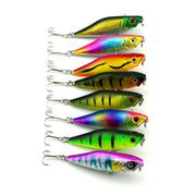 HENGJIA Artificial Fishing Lures Popper Bionic Fishing Bait with Hooks, Length: 7.5 cm, Random Color Delivery
