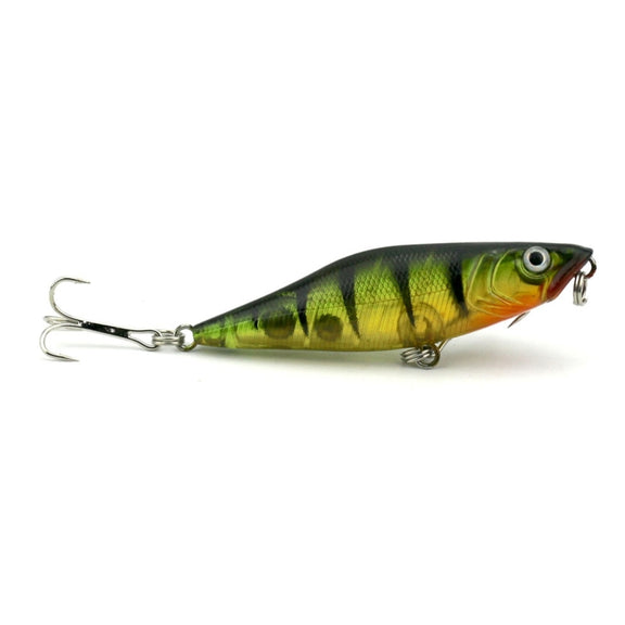 HENGJIA Artificial Fishing Lures Popper Bionic Fishing Bait with Hooks, Length: 7.5 cm, Random Color Delivery