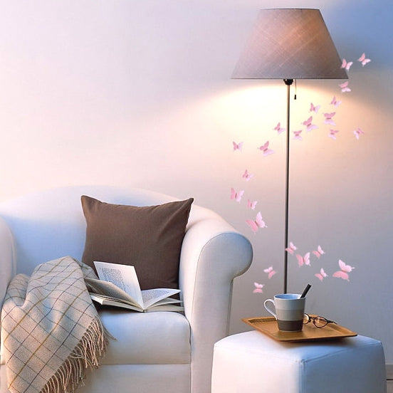36 PCS Home Decoration Originality PC 3D Mirror Surface Butterfly Wall Paste