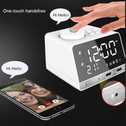 K11 Bluetooth Alarm Clock Speaker Creative Digital Music Clock Display Radio with Dual USB Interface, Support U Disk / TF Card / FM / AUX, EU Plug(Black)