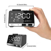 K11 Bluetooth Alarm Clock Speaker Creative Digital Music Clock Display Radio with Dual USB Interface, Support U Disk / TF Card / FM / AUX, EU Plug(White)