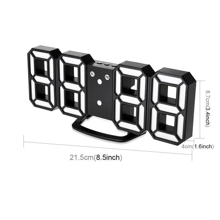 Multi-Function Large 3D LED Digital Wall Alarm Clock with Snooze Function, 12/24 Hours Display for Home, Kitchen, Office, DC 5V, CE Certificated(Blue)