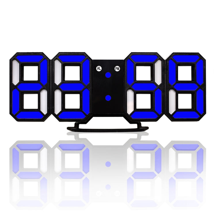 Multi-Function Large 3D LED Digital Wall Alarm Clock with Snooze Function, 12/24 Hours Display for Home, Kitchen, Office, DC 5V, CE Certificated(Blue)