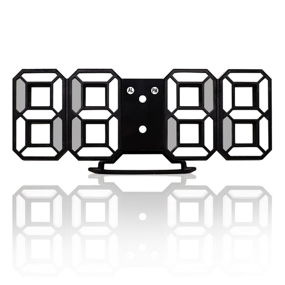 Multi-Function Large 3D LED Digital Wall Alarm Clock with Snooze Function, 12/24 Hours Display for Home, Kitchen, Office, DC 5V, CE Certificated(White)