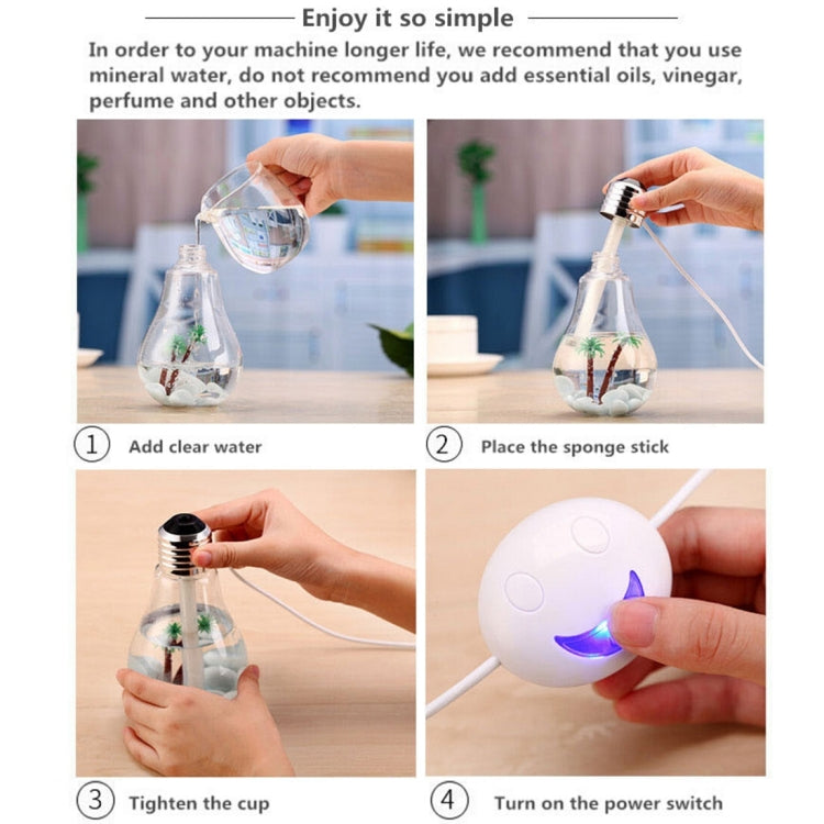 400ML Colorful Light Portable Bulb Shape Aromatherapy Air Purifier Humidifier for Home / Office / Car(Gold)
