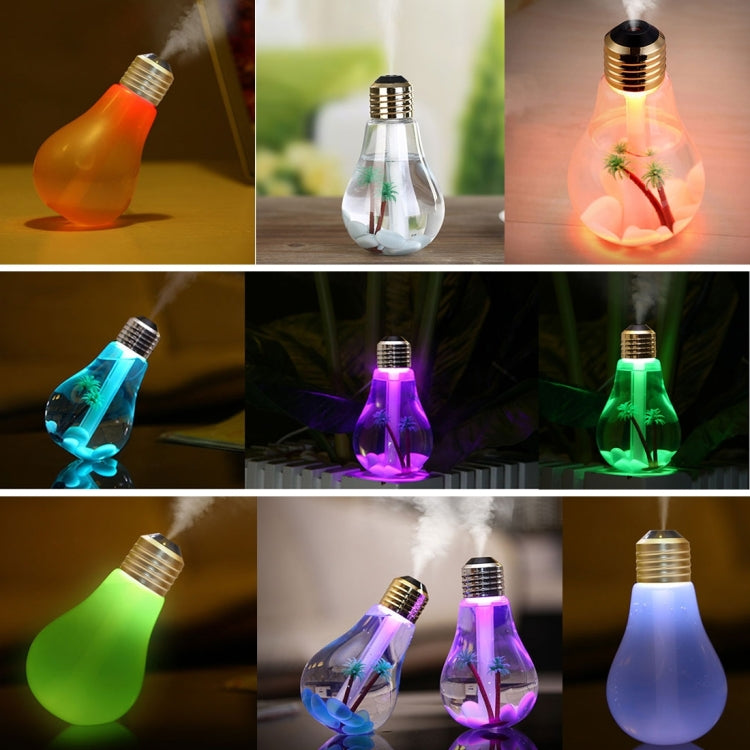 400ML Colorful Light Portable Bulb Shape Aromatherapy Air Purifier Humidifier for Home / Office / Car(Gold)