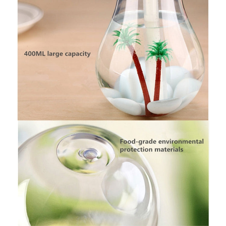 400ML Colorful Light Portable Bulb Shape Aromatherapy Air Purifier Humidifier for Home / Office / Car(Gold)