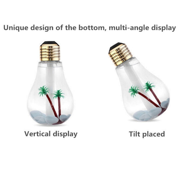 400ML Colorful Light Portable Bulb Shape Aromatherapy Air Purifier Humidifier for Home / Office / Car(Gold)
