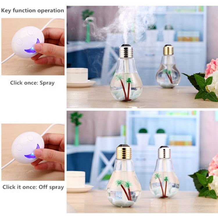 400ML Colorful Light Portable Bulb Shape Aromatherapy Air Purifier Humidifier for Home / Office / Car(Gold)