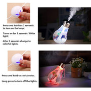 400ML Colorful Light Portable Bulb Shape Aromatherapy Air Purifier Humidifier for Home / Office / Car(Gold)