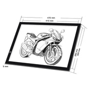 A3 Size 8W 5V LED Ultra-thin Stepless Dimming for Acrylic Copy Boards for Anime Sketch Drawing Sketchpad, with USB Cable