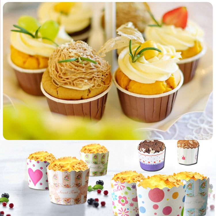 50pcs / Pack Round Lamination Cake Cup Muffin Cases Chocolate Cupcake Liner Baking Cup, Size: 5 x 3.8  x 3cm (Green)