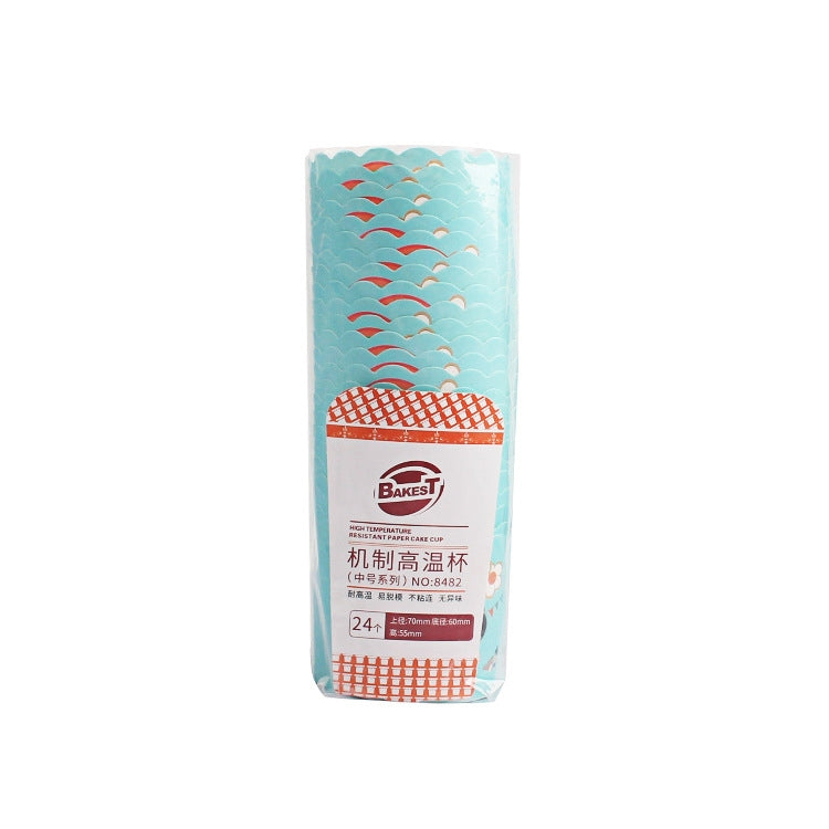 24pcs / Pack Round Lamination Cake Cup Muffin Cases Chocolate Cupcake Liner Baking Cup, Size: 7 x 6  x 5.5cm, Random Color Delivery