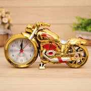 Cartoon Motorcycle Alarm Clock Bedroom Plastic Pointer Alarm Clock, Size: 23*13*6cm(Gold, Red)