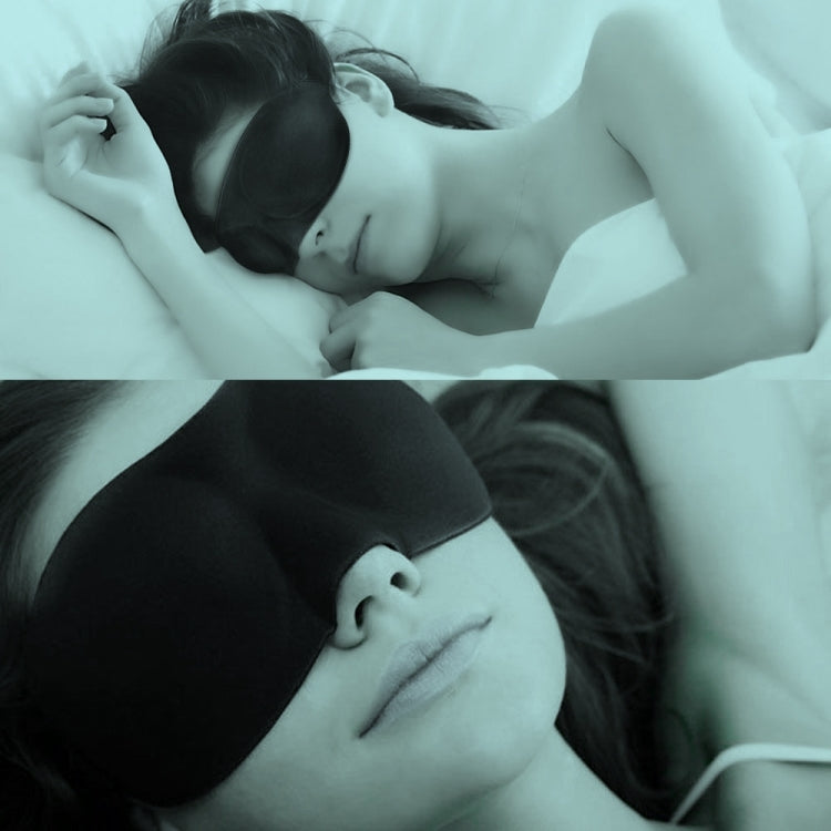 3D Portable Shading Sleep Rest Aid Cover Eye Patch Sleeping Mask Female Cute Eye Mask(Black)