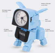 Mini Manual Child Deformation Alarm Clock Robot Toy (Blue)