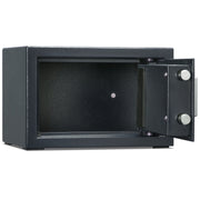 Deli Home Office Hotel Mini Electronic Security Lock Box Wall Cabinet Safety Box(Black)